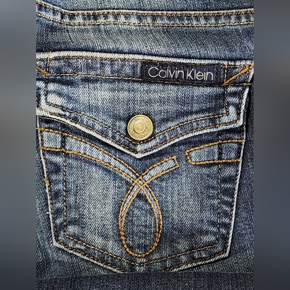 Calvin Klein Lean Bootcut Jeans Size 29/8 Medium Wash Stretch Classic Denim - Picture 5 of 7